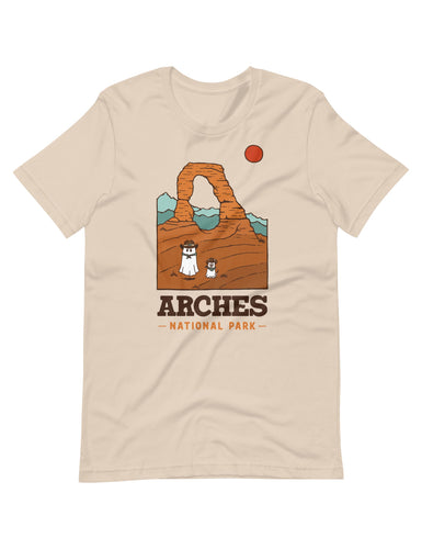 Arches Spooky National Park Unisex t-shirt | SOFT CREAM