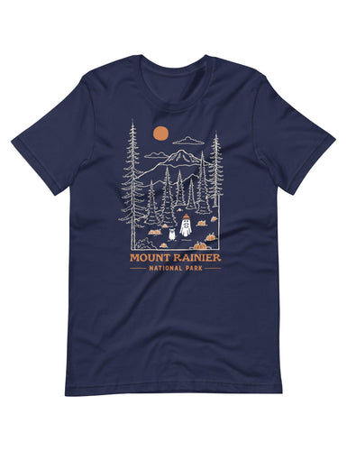 Mount Rainier Spooky National Park Unisex t-shirt | MIDNIGHT