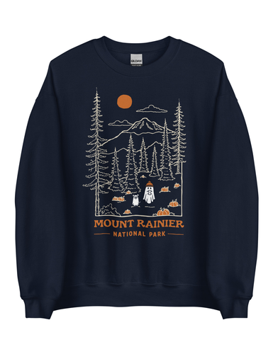 Mount Rainier Spooky National Park Unisex Sweatshirt | MIDNIGHT