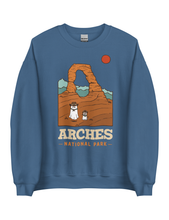 Load image into Gallery viewer, Arches Spooky National Park Unisex Sweatshirt | LAKE BLUE