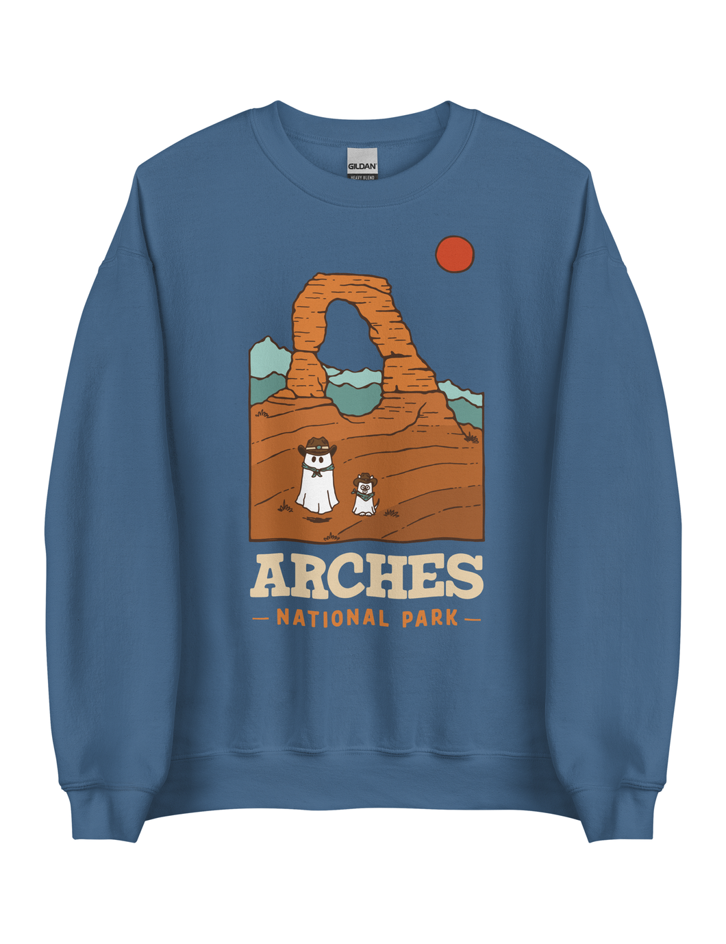 Arches Spooky National Park Unisex Sweatshirt | LAKE BLUE