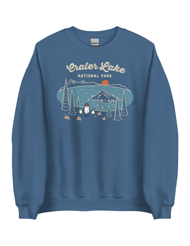 Crater Lake Spooky National Park Unisex Sweatshirt | LAKE BLUE