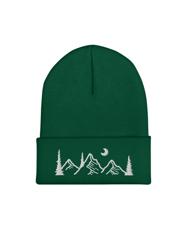 Evergreen Mountain Embroidered Cuffed Beanie | SPRUCE