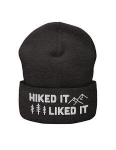 Hiked It Liked It Embroidered Cuffed Beanie | DARK GRAY