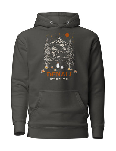 Denali Spooky National Park Unisex Hoodie | VINTAGE BLACK