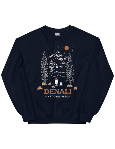 Denali Spooky National Park Unisex Sweatshirt | NAVY