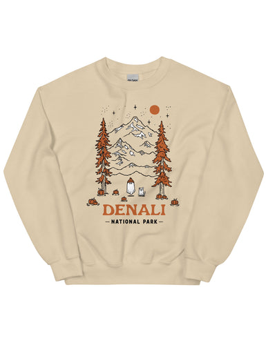 Denali Spooky National Park Unisex Sweatshirt | SAND