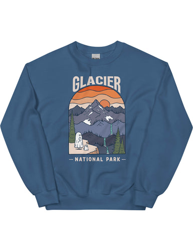 Glacier Spooky National Park Unisex Sweatshirt | LAKE BLUE