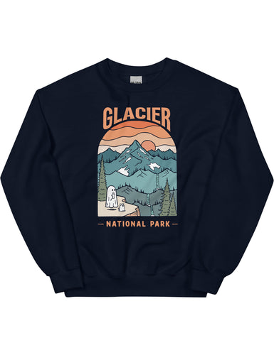 Glacier Spooky National Park Unisex Sweatshirt | NAVY