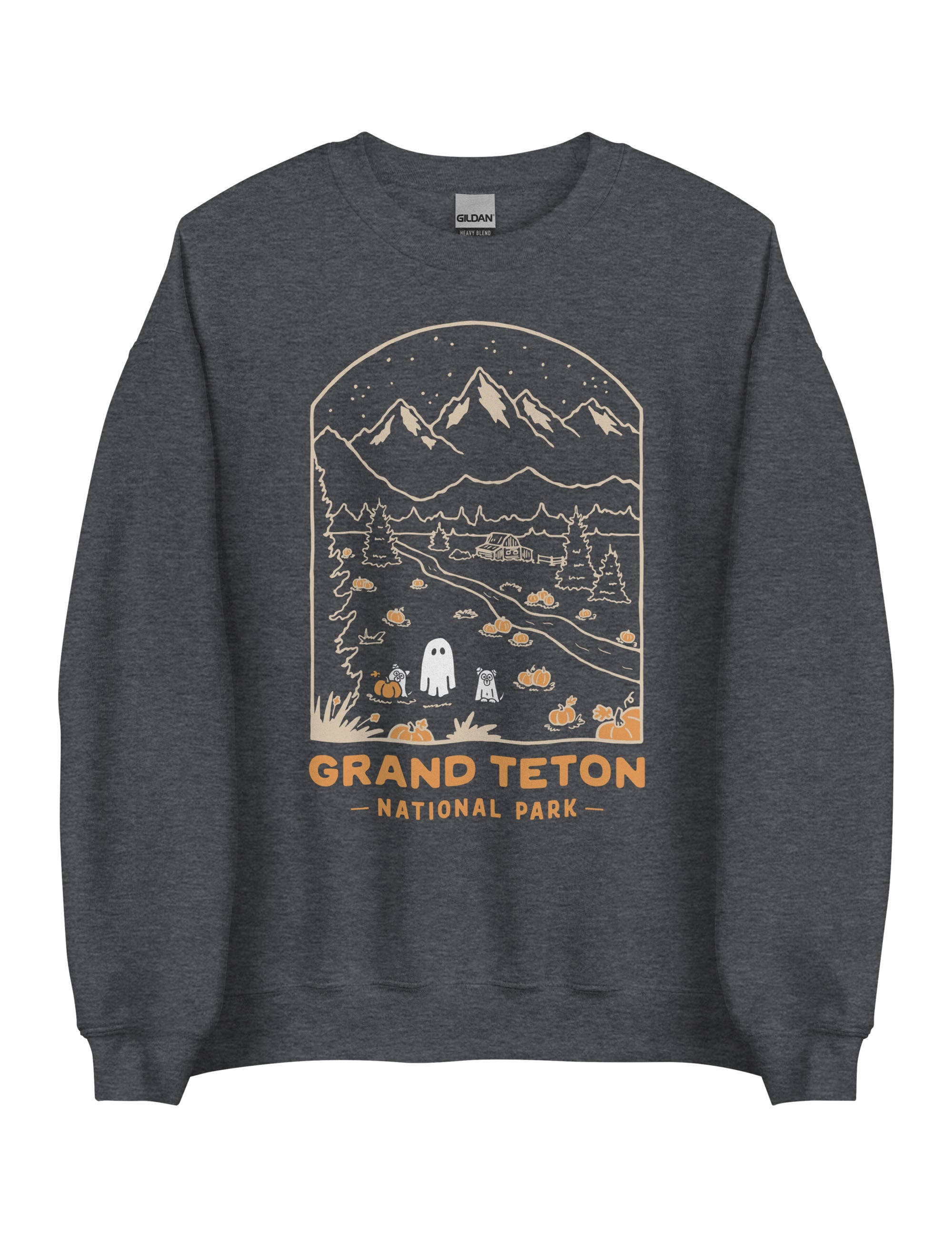 Grand Teton Spooky National Park Unisex Sweatshirt | DARK HEATHER