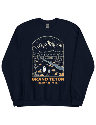 Grand Teton Spooky National Park Unisex Sweatshirt | NAVY