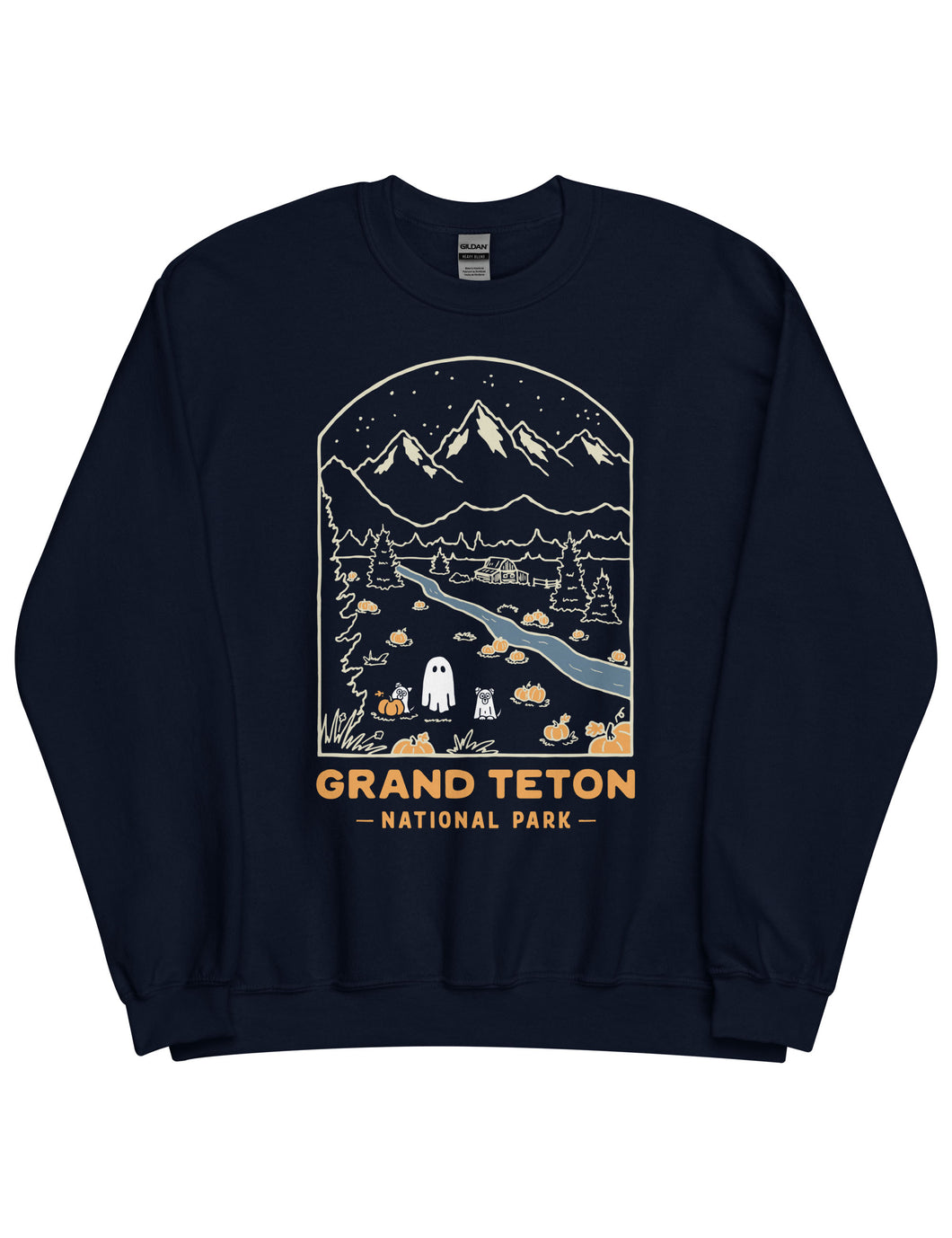 Grand Teton Spooky National Park Unisex Sweatshirt | NAVY