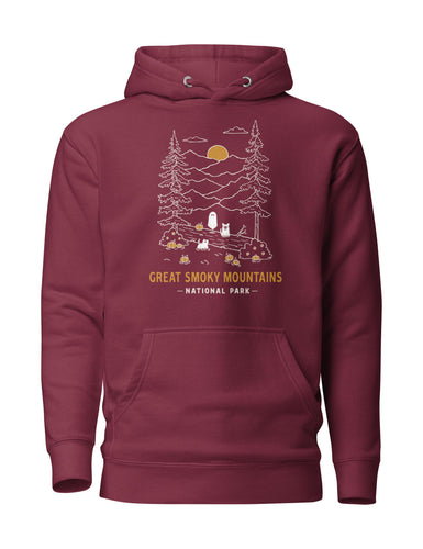 Great Smoky Mountains Spooky National Park Unisex Hoodie | WINE