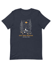 Load image into Gallery viewer, Great Smoky Mountains Spooky National Park Unisex t-shirt | HEATHER NAVY
