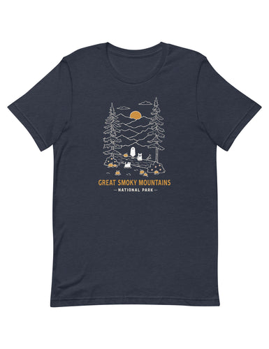 Great Smoky Mountains Spooky National Park Unisex t-shirt | HEATHER NAVY