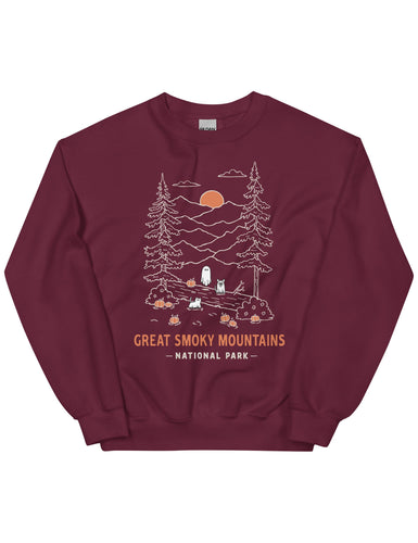 Great Smoky Mountains Spooky National Park Unisex Sweatshirt | WINE
