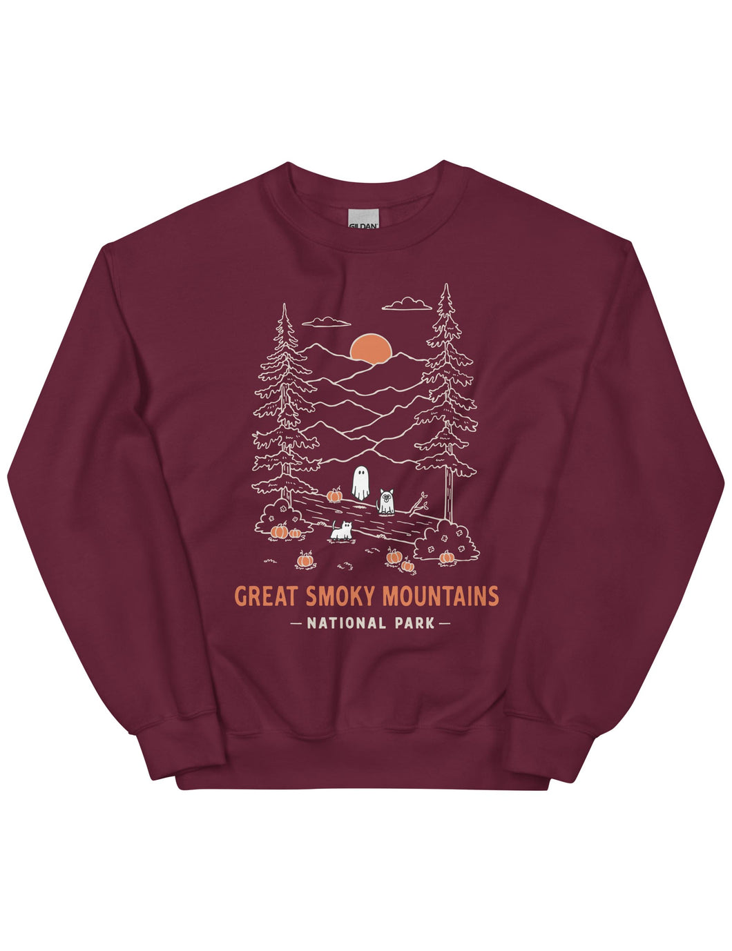 Great Smoky Mountains Spooky National Park Unisex Sweatshirt | WINE