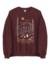 Load image into Gallery viewer, Mount Rainier Spooky National Park Unisex Sweatshirt | WINE