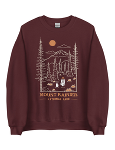 Mount Rainier Spooky National Park Unisex Sweatshirt | WINE
