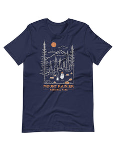 Mount Rainier Spooky National Park Unisex t-shirt | MIDNIGHT