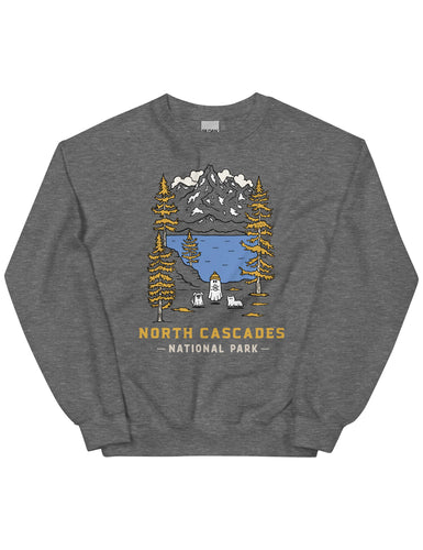 North Cascades Spooky National Park Unisex Sweatshirt | HEATHER GRAPHITE