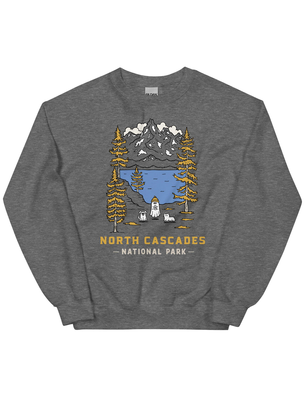 North Cascades Spooky National Park Unisex Sweatshirt | HEATHER GRAPHITE