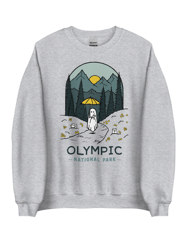 Olympic Spooky National Park Unisex Sweatshirt | HEATHER GREY