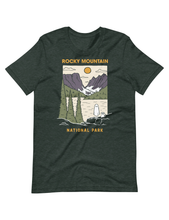 Load image into Gallery viewer, Rocky Mountain Spooky National Park Unisex t-shirt | HEATHER FOREST