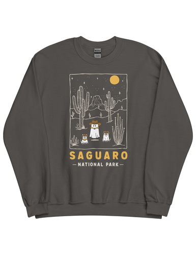 Saguaro Spooky National Park Unisex Sweatshirt | CHARCOAL
