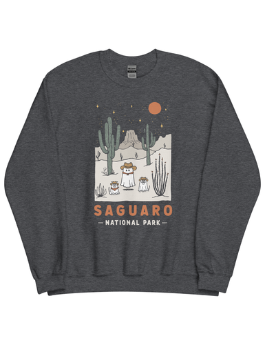 Saguaro Spooky National Park Unisex Sweatshirt | DARK HEATHER