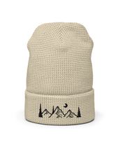 Load image into Gallery viewer, Evergreen Mountain Embroidered Waffle beanie | BIRCH