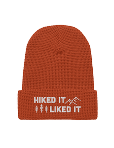 Hiked It Liked It Embroidered Waffle beanie | RUST