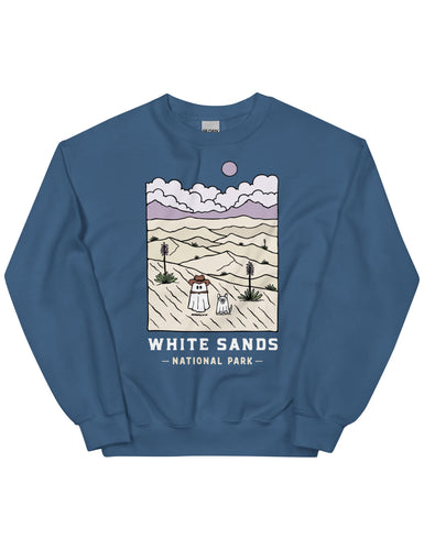 White Sands Spooky National Park Unisex Sweatshirt | LAKE BLUE