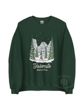 Load image into Gallery viewer, Winter Yosemite National Park Unisex Sweatshirt | FOREST GREEN