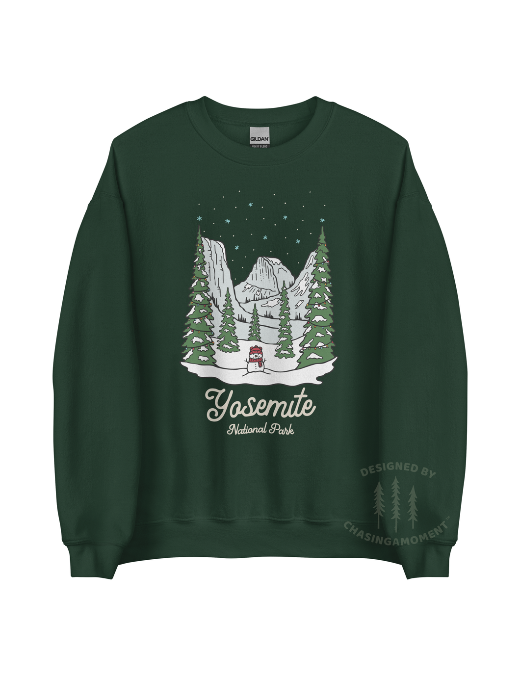 Winter Yosemite National Park Unisex Sweatshirt | FOREST GREEN