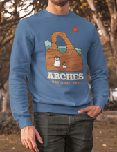 Load image into Gallery viewer, Arches Spooky National Park Unisex Sweatshirt | LAKE BLUE