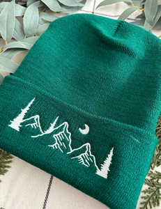 Evergreen Mountain Embroidered Cuffed Beanie | SPRUCE