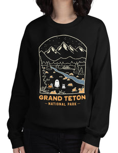 Grand teton Spooky National Park Unisex Sweatshirt | BLACK