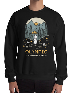 Olympic Spooky National Park Unisex Sweatshirt | BLACK