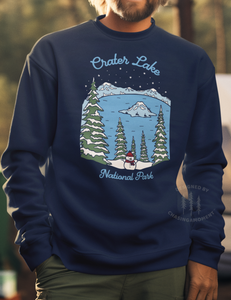 Winter Crater Lake National Park Unisex Sweatshirt | NAVY