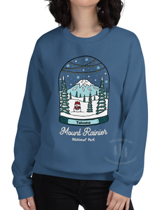 Winter Mount Rainier National Park Unisex Sweatshirt | LAKE BLUE