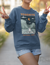 Load image into Gallery viewer, Yosemite Spooky National Park Unisex Sweatshirt | LAKE BLUE