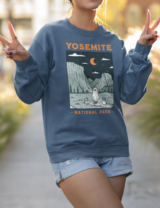 Yosemite Spooky National Park Unisex Sweatshirt | LAKE BLUE