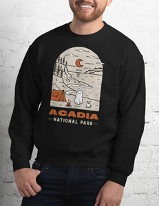 Acadia Spooky National Park Unisex Sweatshirt | BLACK