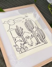 Load image into Gallery viewer, Original INK | FRAMED Spooky National Park SAGUARO