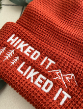 Load image into Gallery viewer, Hiked It Liked It Embroidered Waffle beanie | RUST