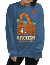 Load image into Gallery viewer, Arches Spooky National Park Unisex Sweatshirt | LAKE BLUE