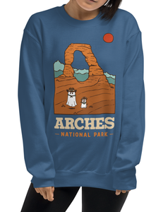 Arches Spooky National Park Unisex Sweatshirt | LAKE BLUE