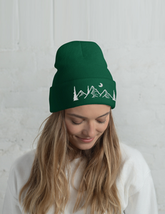 Evergreen Mountain Embroidered Cuffed Beanie | SPRUCE