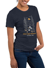 Load image into Gallery viewer, Great Smoky Mountains Spooky National Park Unisex t-shirt | HEATHER NAVY
